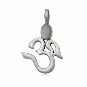AUM vedhæng med Perlemor - 32mm - u/kæde