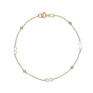 Armbånd med kugle og uendelighedstegn 8 kt
