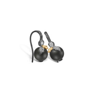 BLOSSOM Ørehænger i oxy med mat onyx