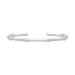 Bamboo Bangle - Rhodium