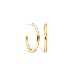 Blossom blanke forgyldte creoler, 20 mm