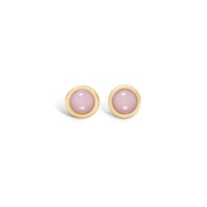 Blossom ørestikker i forgyldt med pink opal