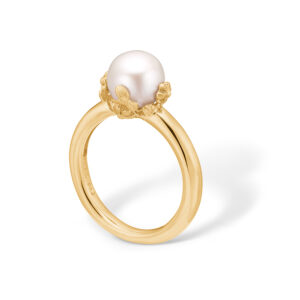Blossom ring i 14 kt guld med perle