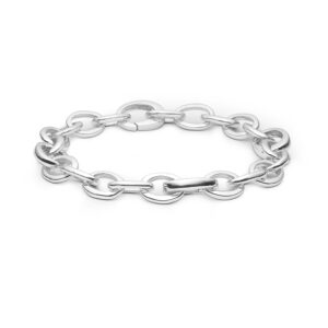 Blossom sølv armbånd rhod. blank, 19 cm