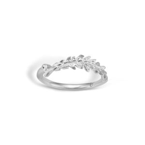Blossom sølv blad ring