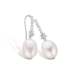 Blossom sølv perle ørehænger rhod