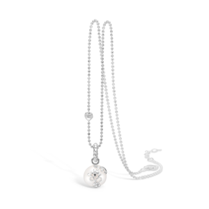 Blossom sølv perle vedhæng rhod. 42+3 cm