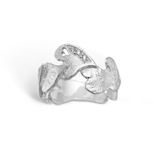 Blossom sølv ring med hjerter, cz