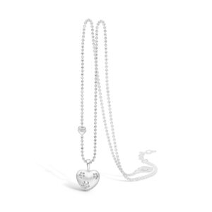 Blossom sølv vedhæng rhod. hjerte 42+3 cm