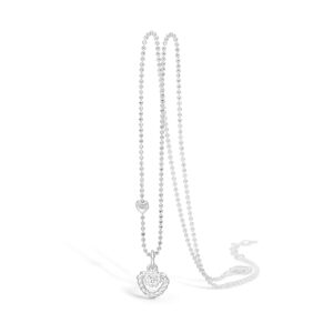 Blossom sølv vedhæng rhod. hjerte snoet CZ 42+3 cm