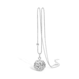 Blossom sølv vedhæng rhod. kugle hjerter 80 cm