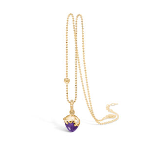 Blossom vedhæng i 14 guld med diamant og ametyst