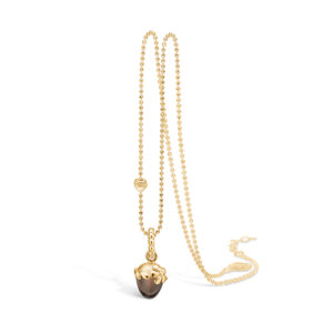 Blossom vedhæng i 14 kt guld med lille røgkvarts