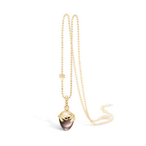 Blossom vedhæng i 14 kt guld med stor røgkvarts