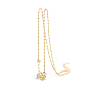 Blossom vedhæng i 9 kt guld, blomst og hjerte med cz