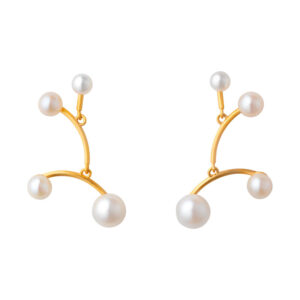 By Biehl Balance ørestik forgyldt med ferskvandsperler, lille