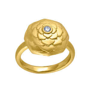 ByBiehl Lotus ring forgyldt med cubic zirkonia
