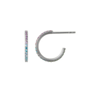 ByBiehl Miniature Sparkle øreringe i sølv med farvede zirkoner, Ø 12