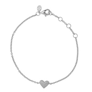 ByBiehl Sweet Love armbånd med et hjerte, sølv