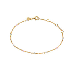 Bybiehl Scarlett forgyldt armbånd med glassten og perler