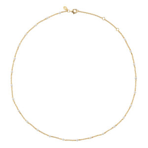 Bybiehl Scarlett forgyldt halskæde med perler, 45 cm