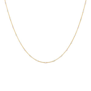 Bybiehl Scarlett forgyldt halskæde med perler og glassten, 45 cm