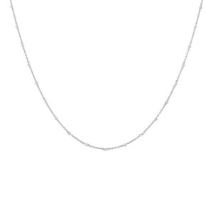 Bybiehl Scarlett sølv halskæde med perler og glassten, 45 cm