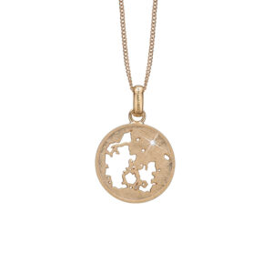 CHRISTINA vedhæng Denmark i forgyldt med 1 topas