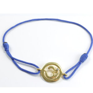 Chakra Aum Armbånd - 5 Chakra - med Safir - 14mm - Forgyldt