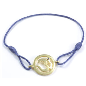 Chakra Aum Armbånd - 6 Chakra - med Safir - 18mm - Forgyldt