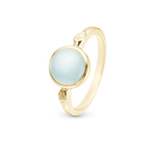 Christina Blue Chalcedony forgyldt ring, lyseblå Calcedon