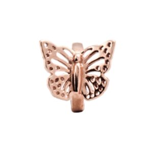 Christina Charm til læderarmbånd Butterfly i rosaforgyldt