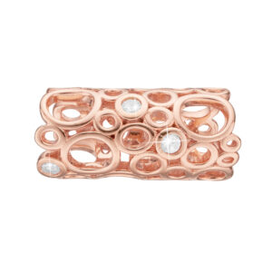 Christina Charm til læderarmbånd Champagne Love i rosa forgyldt