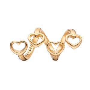 Christina Charm til læderarmbånd Family Hearts i forgyldt