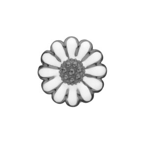 Christina Charm til læderarmbånd Marguerite i sort sølv