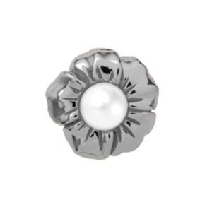 Christina Charm til læderarmbånd Pearl Flower sølv
