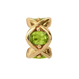 Christina Charm til læderarmbånd Peridot Heaven i forgyldt