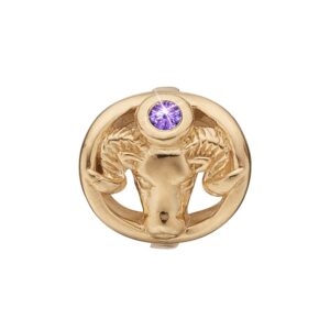 Christina Charm til læderarmbånd stjernetegn Vædderen i forgyldt