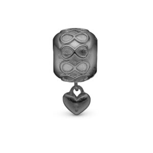 Christina Eternity Lock sort sølv charm til læderarmbånd