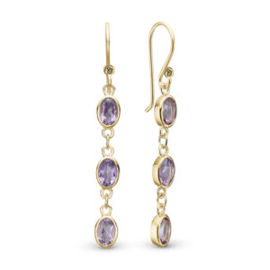 Christina Jewelry Amethyst øreringe i forgyldt