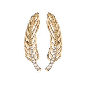 Christina Jewelry Crawler Topaz Feather i forgyldt med topas
