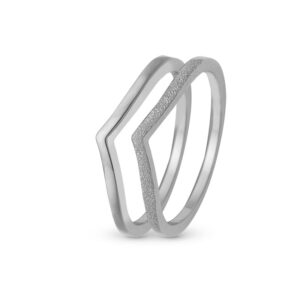 Christina Jewelry Double Mountains ringe i sølv, 2 stk.