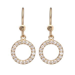 Christina Jewelry Hanging Topaz Circle ørehænger i forgyldt med topas