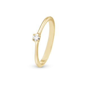 Christina Jewelry Labgrown diamond ring i forgyldt med syntetisk diamant 0,10 ct.