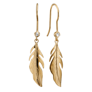 Christina Jewelry Large Feather Symphony ørehænger i forgyldt