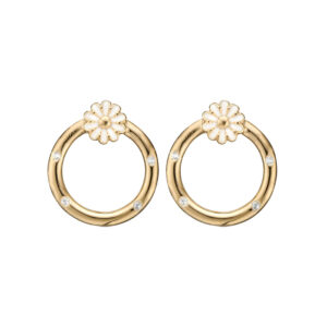 Christina Jewelry Marguerite circle ørestikker i forgyldt med topaser