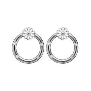 Christina Jewelry Marguerite circle ørestikker i sølv med topaser
