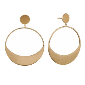 Christina Jewelry Moon Stud Hoops ørehænger i forgyldt, Ø 40 mm