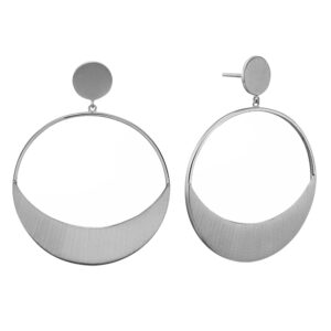 Christina Jewelry Moon Stud Hoops ørehænger i sølv, Ø 40 mm