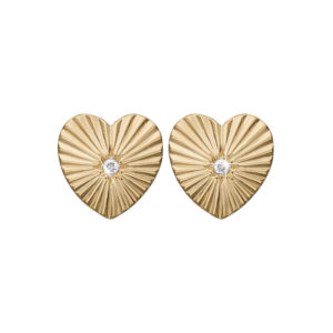 Christina Jewelry Sunshine Heart ørestikker i forgyldt med 2 topaser